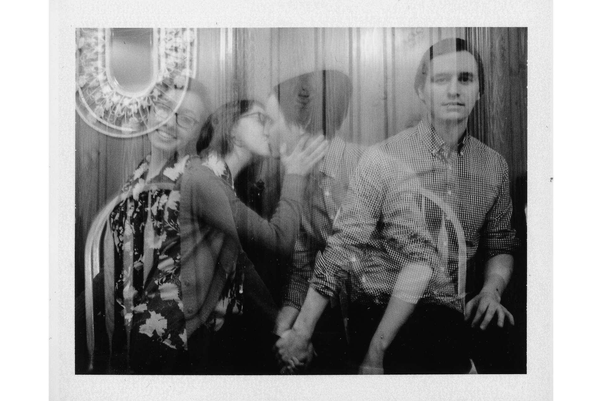 Brad and Nicole kiss double exposure shot on FB-3000b film
