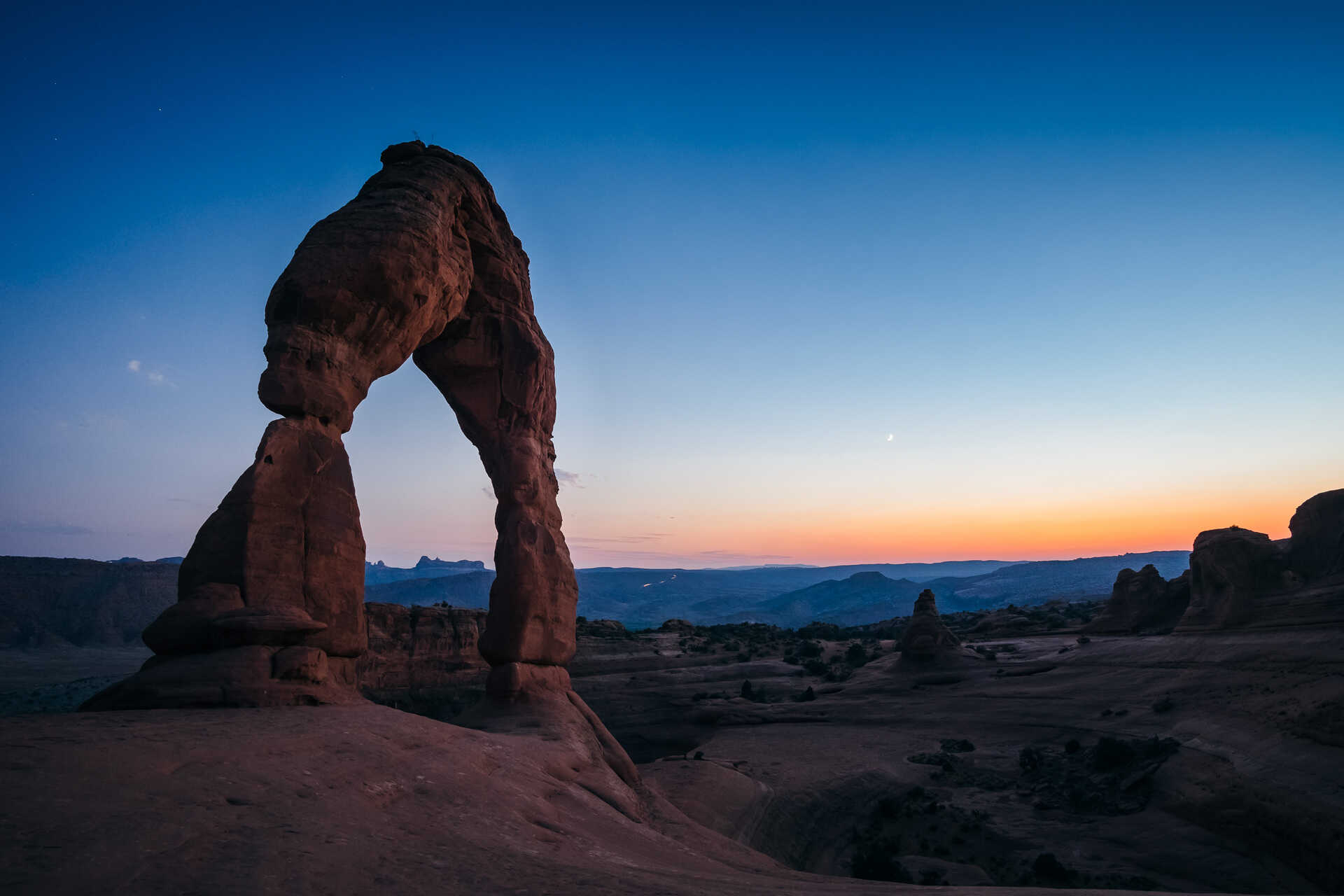 Sunset at Delicate Arch in Arches National Park