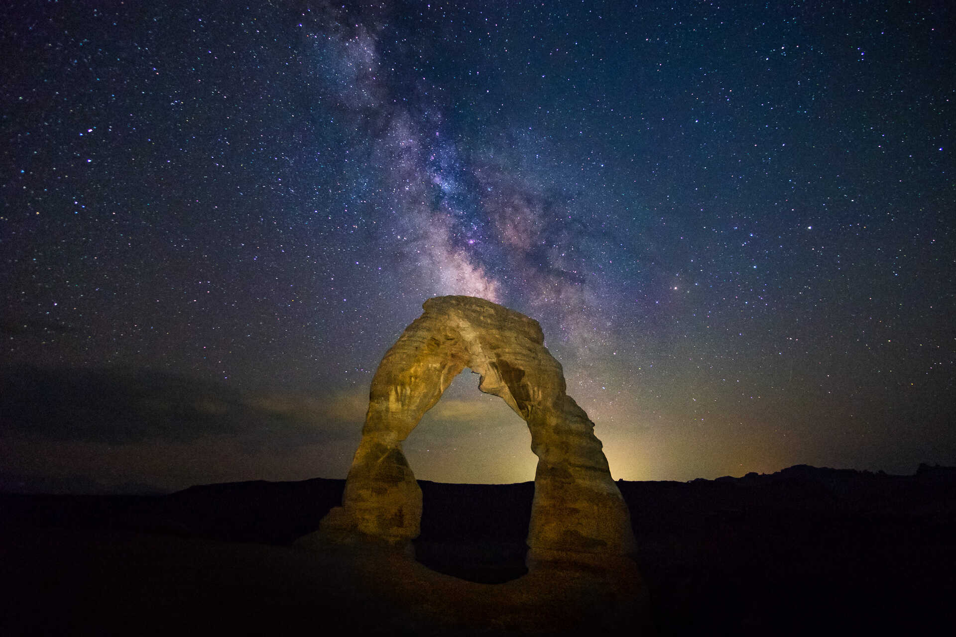 The Milky Way at Delicate Arch in Arches National Park